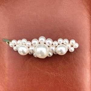Ivory Crystal Pearl Barrette Hair clip 😍